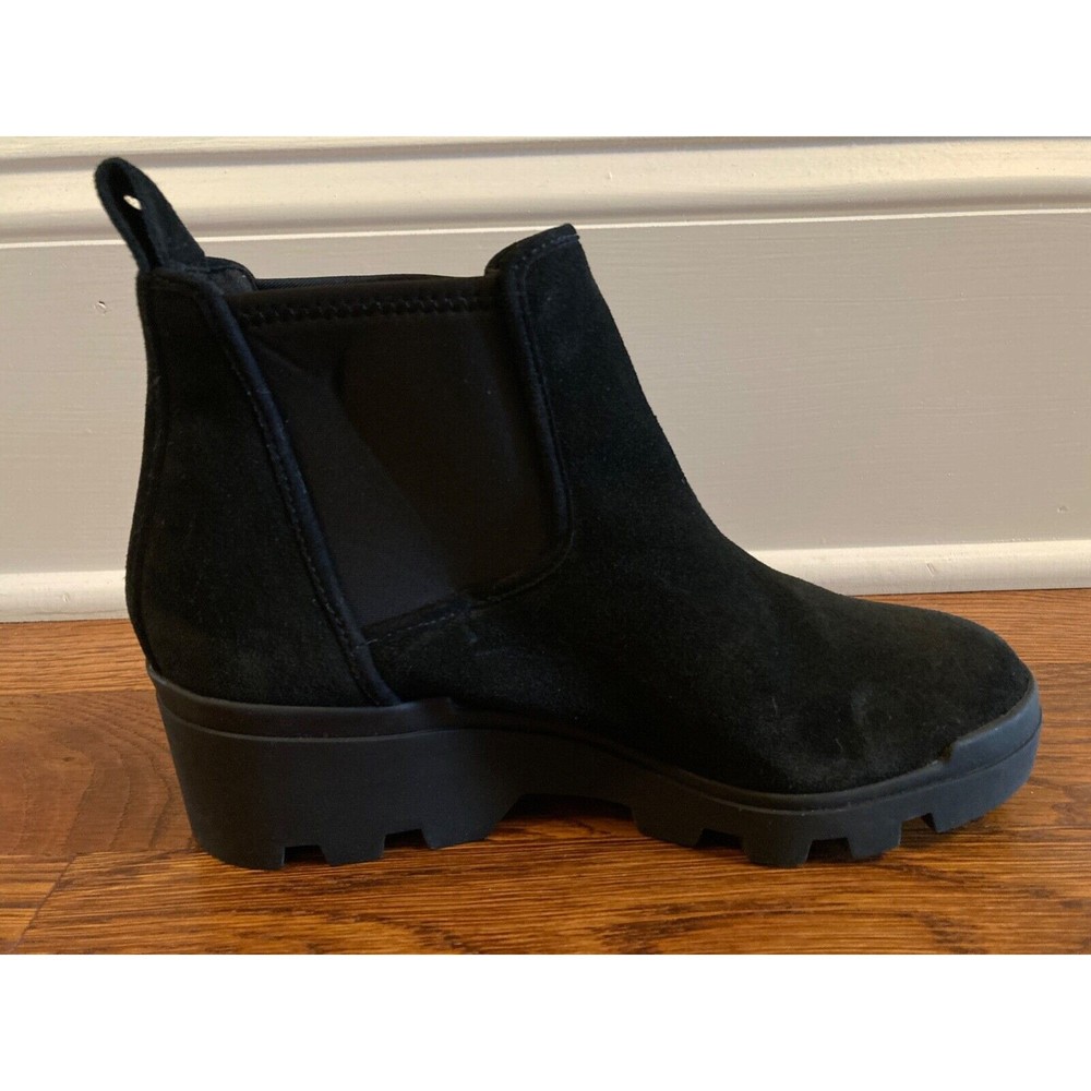 Eileen Fisher Splash Waterproof Suede Bootie  Size 5 US Black Wedge Heel NWOB - Picture 8 of 11